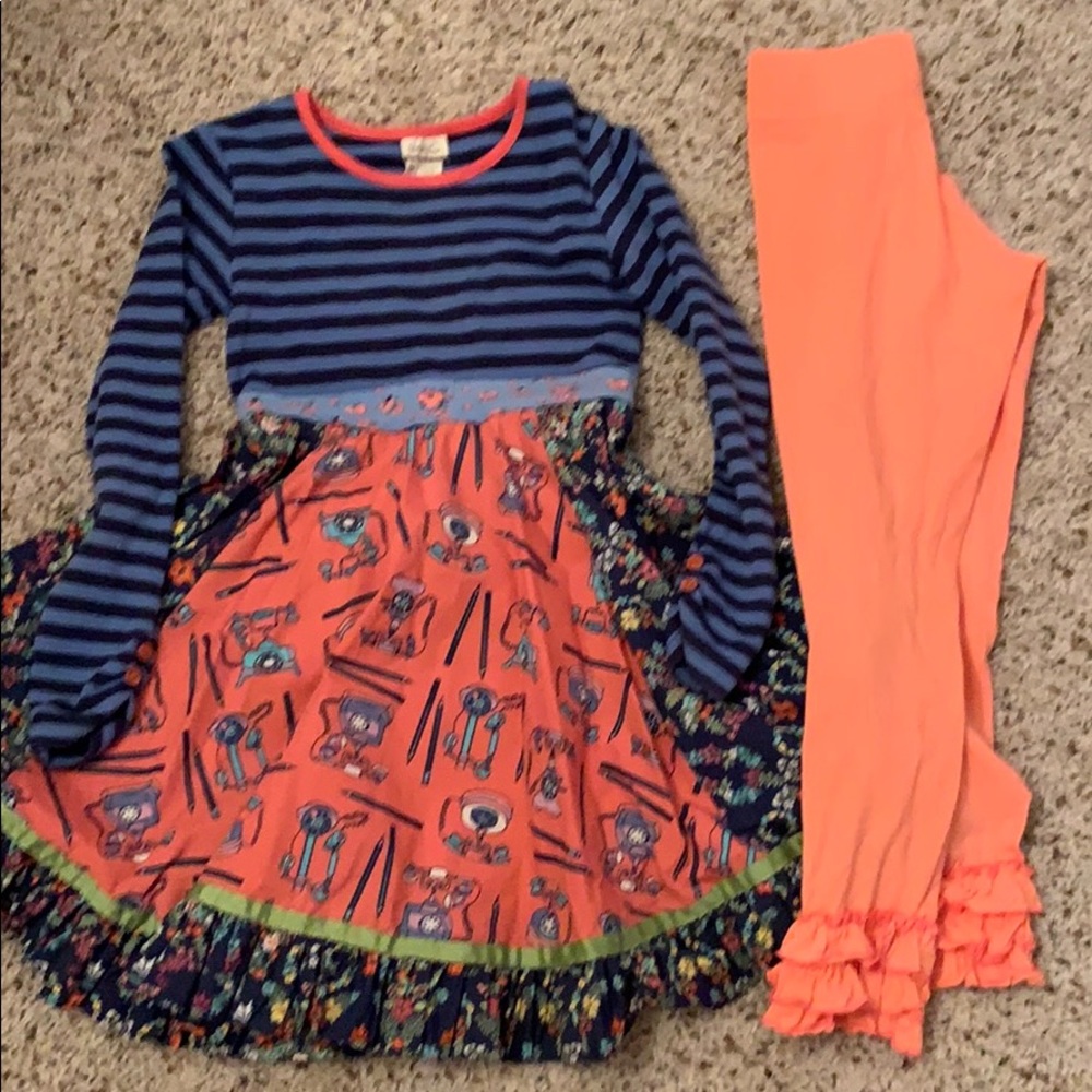 Matilda Jane dress and leggings